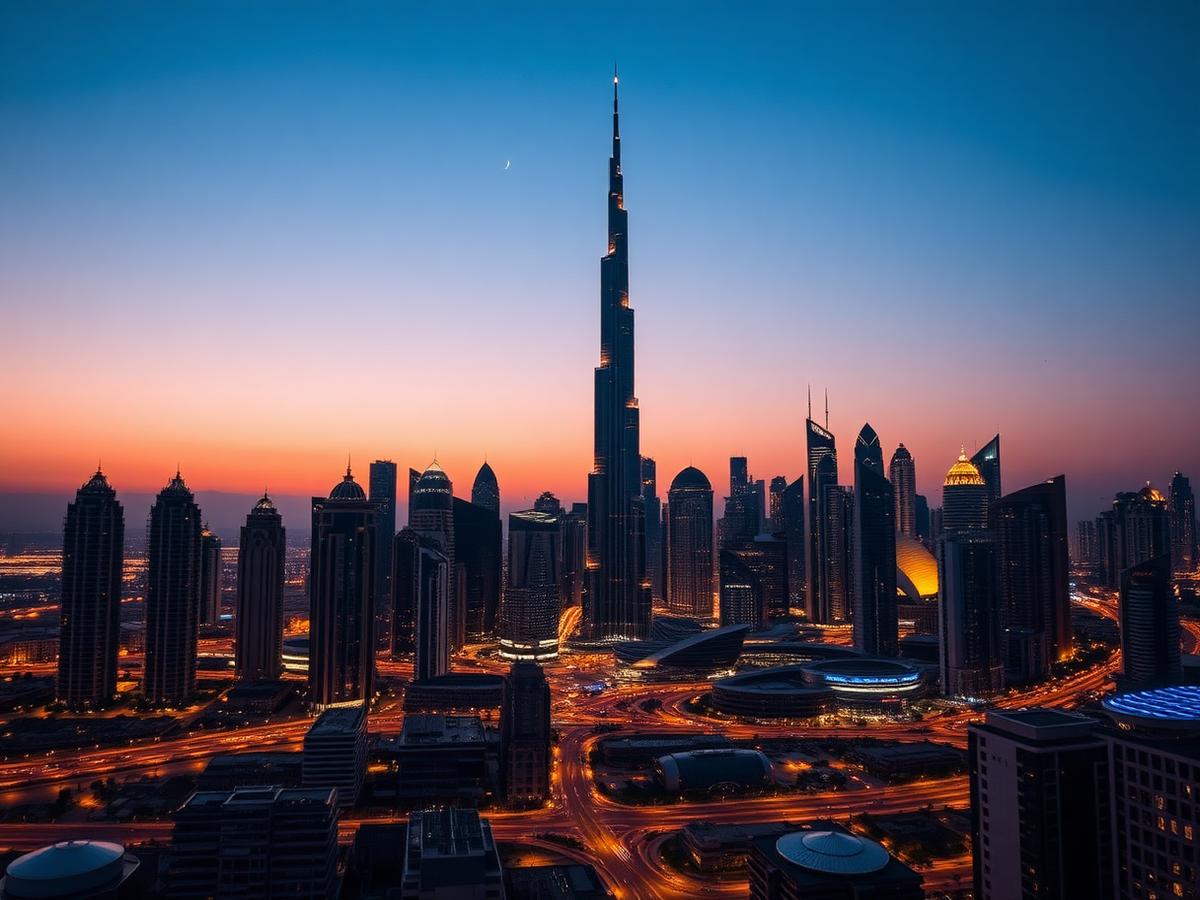 Dubai skyline at dusk